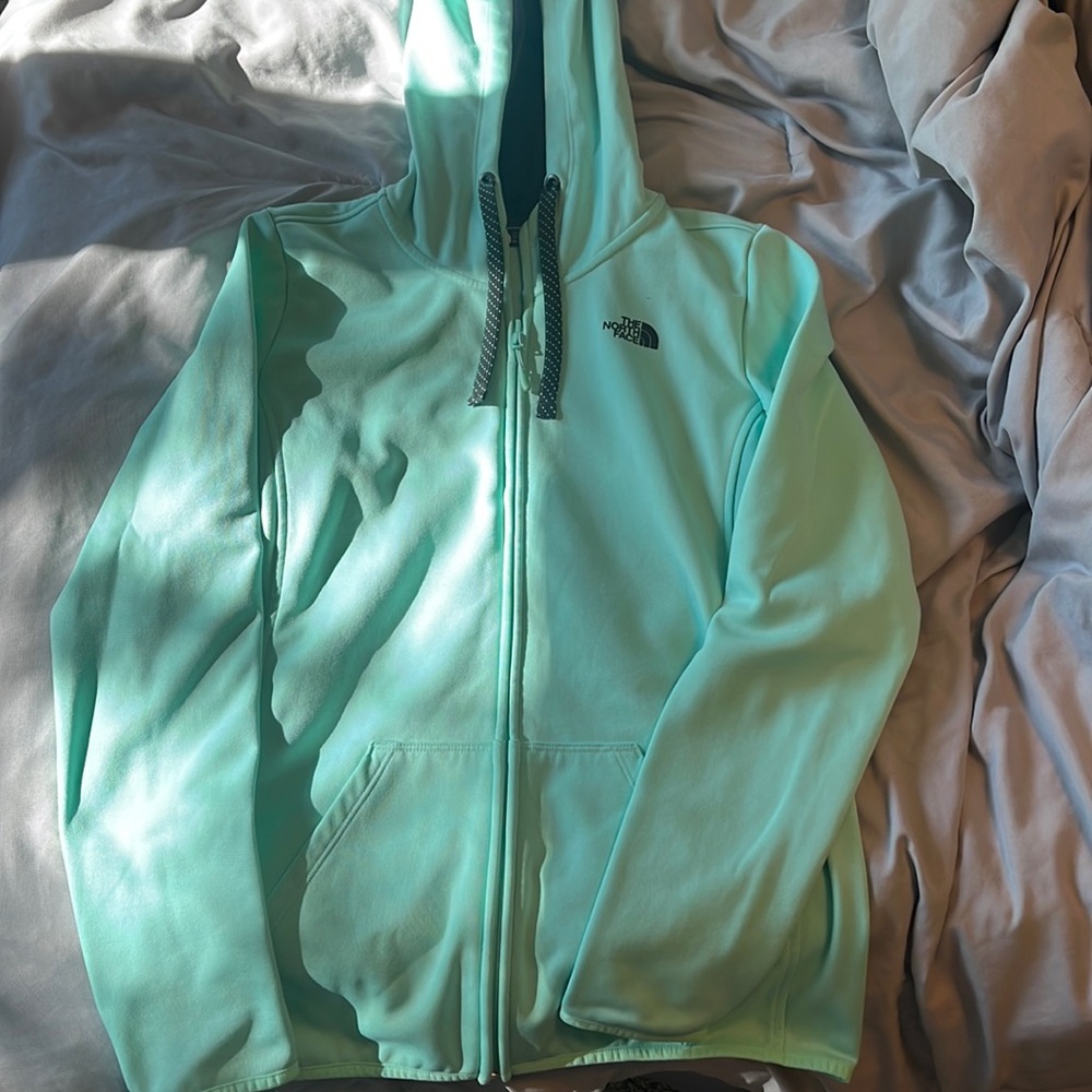 North Face hooded jacket- teal